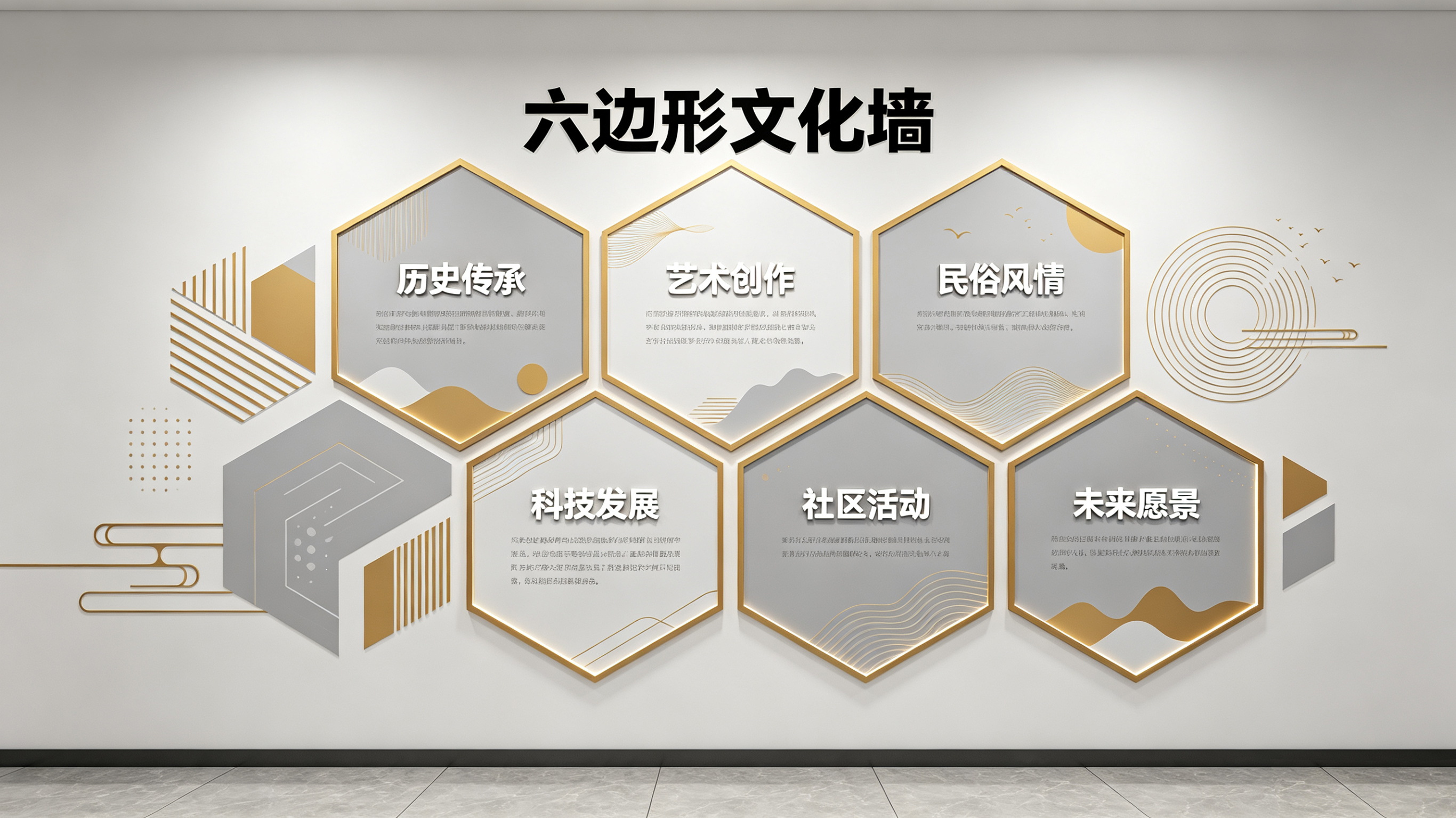 澄城企业文化墙 | 六边形信息美学